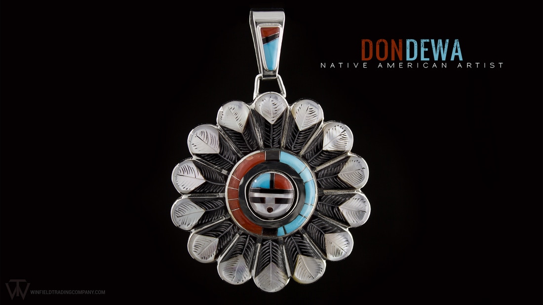 Don Dewa does such beautiful and detailed pieces. Despite its use of traditional style colors his pieces never cease to amaze! This Pendant is no exception. It even includes a spinning inner circle, kind of Don's trade mark design.