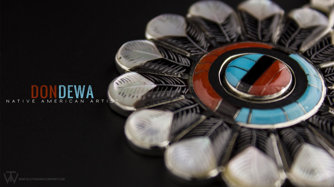Don Dewa does such beautiful and detailed pieces. Despite its use of traditional style colors his pieces never cease to amaze! This Pendant is no exception. It even includes a spinning inner circle, kind of Don's trade mark design.